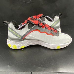 Men's sz 12 Nike React Element 55 SE Platinum Grey Crimson Volt BV1507-003 Shoes